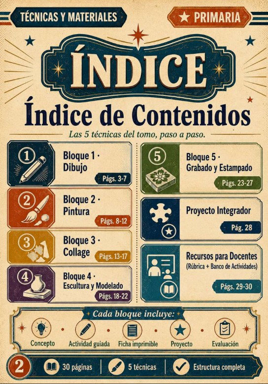 Índice del Tomo 3 con los cinco bloques de técnicas.